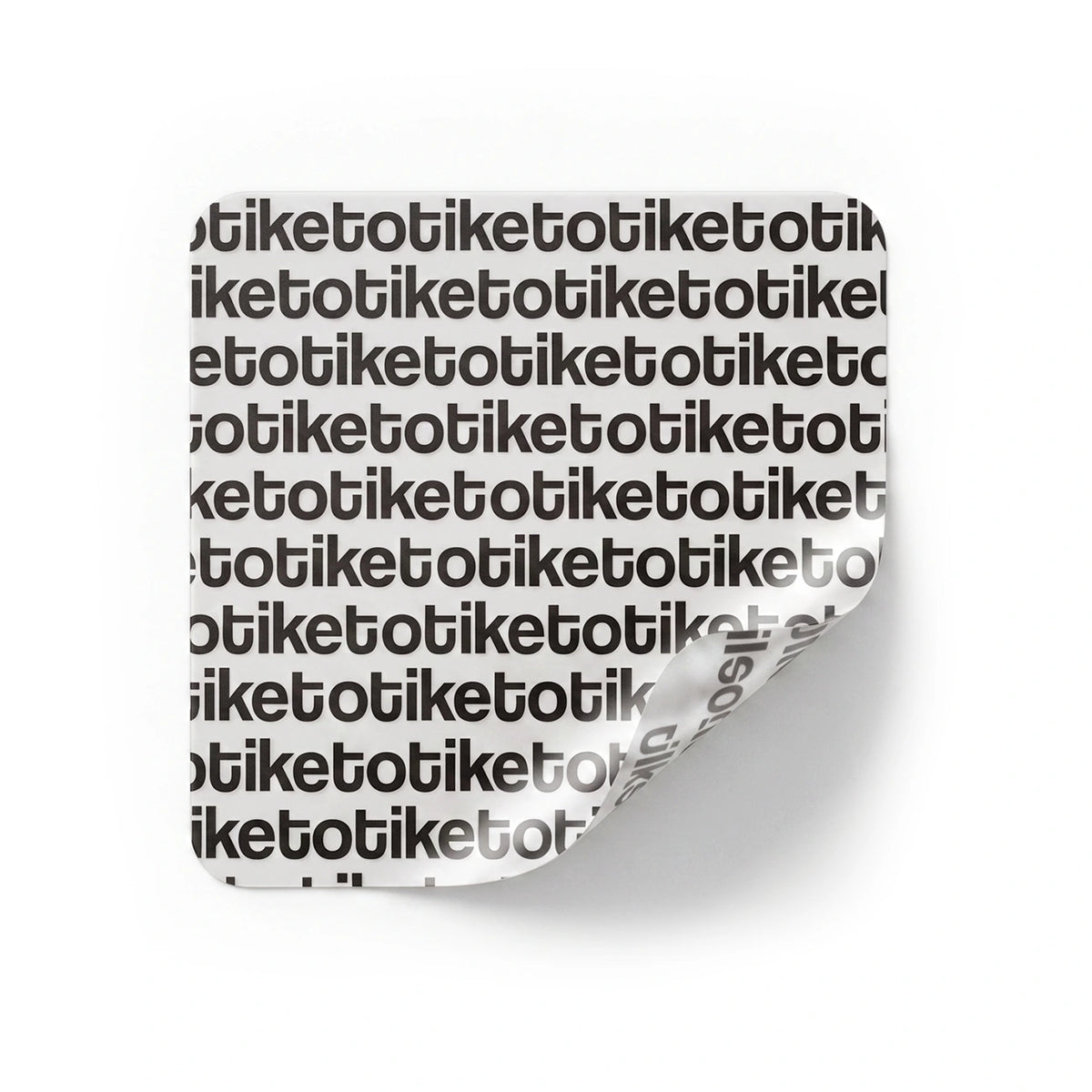 Markalar için logo baskı, yapıştırıldığı zemini gösteren ve düz tabaka halinde üretilmiş kare oval köşeli şeffaf ambalaj etiketi.